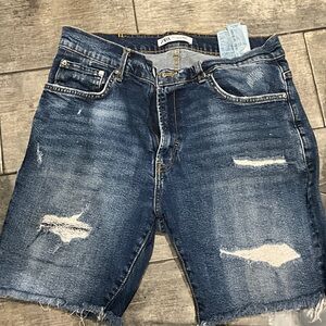 Zara Men's Dark Blue Jean Shorts